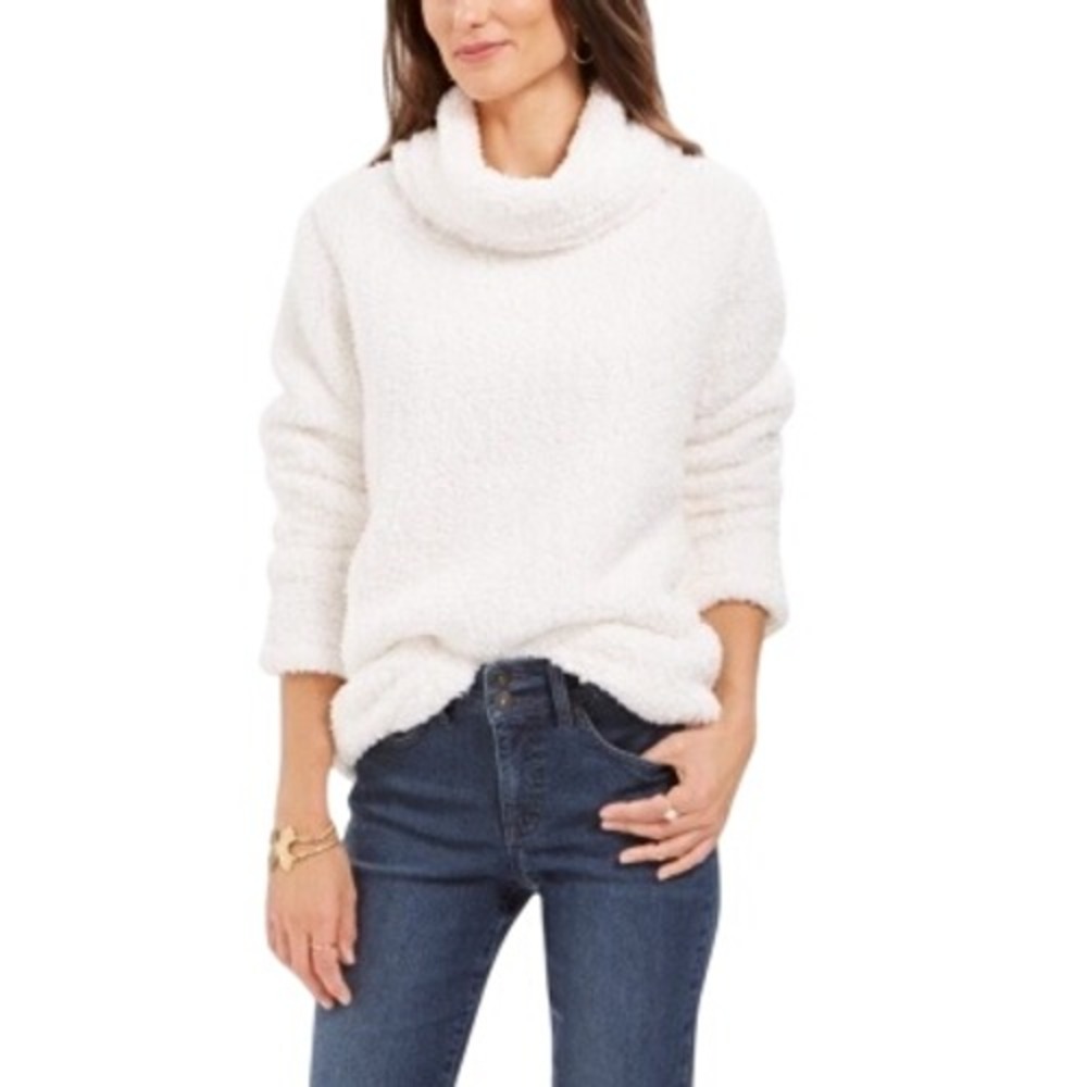 469.STYLE & COMPANY Womens White Long Sleeve Sweater Petites Size: PM